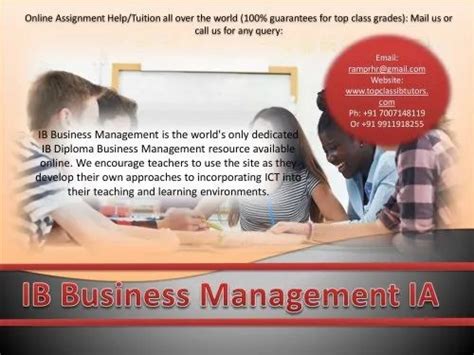 Ib Business Management Hl Sl At Rs 1000hour कोचिंग क्लासेस Ib