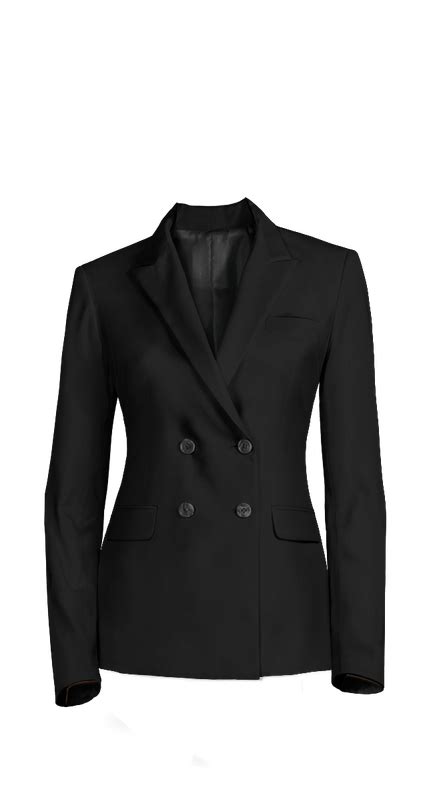 premium black wool double breasted blazer sumissura