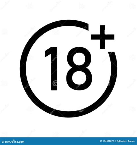 Símbolo De Icono De Más De 18 Años De Edad De Una Persona Adulta Signo