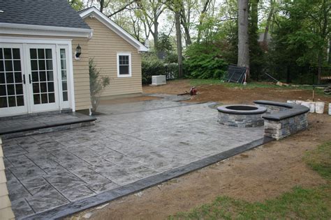 Stamped Concrete Patio At The Jersey Shore Concrete Backyard