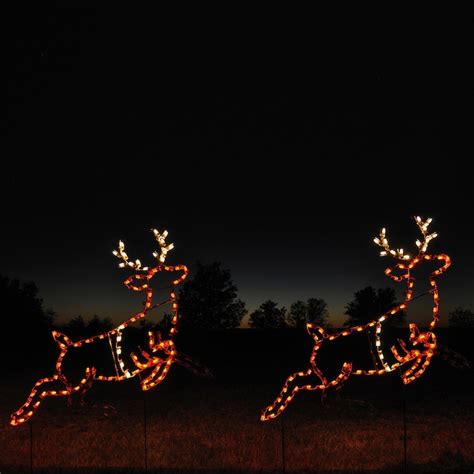 Holiday Lighting Specialists Set Of 2 592 Ft Animated Reindeer Outdoor