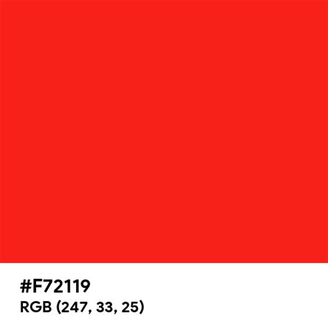 Neon Red Color Hex Code Is F72119