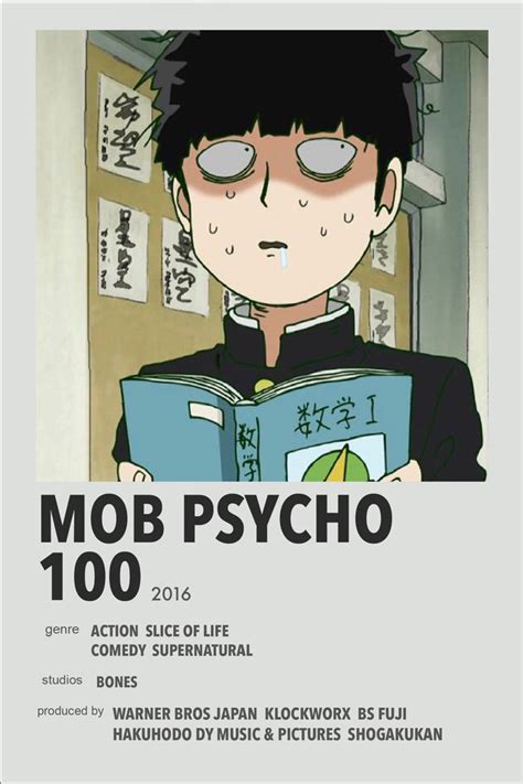 Mob Psycho 100 Anime Poster Anime Minimalist Poster Anime Films