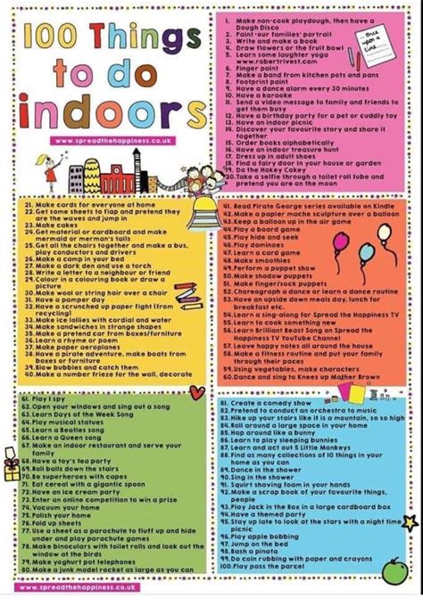 100 Things To Do Indoorsorig East Ayrshire Home Learning Hub