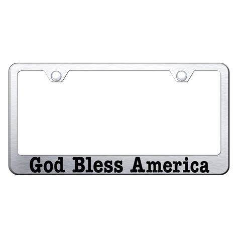 Autogold License Plate Frame With Laser Etched God Bless America Logo
