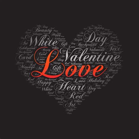 Love Word Cloud Art Background Stock Vector Illustration Of Text