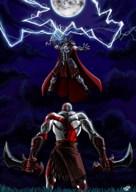 Artstation Kratos X Thor Carlos Astrada Kratos Vs Thor Kratos God
