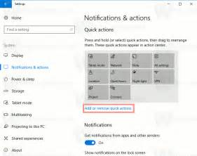 Customize Quick Action Buttons In Action Center Of Windows 10