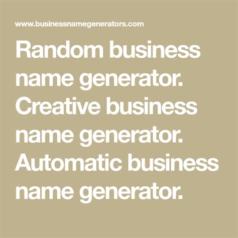 Business Name Generator Random Good Business Names