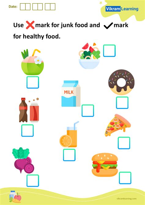 Healthy And Junk Food Worksheets Worksheets For Kindergarten