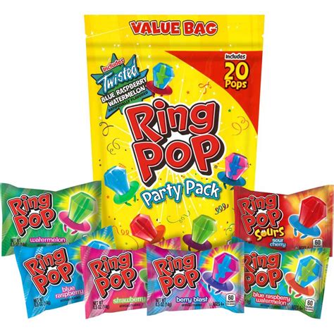 Ring Pop Individually Wrapped Bulk Lollipop Variety Party Pack 20