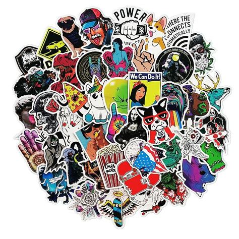 50 Pcs Classic Stickers Classy Shop Cool Laptop Stickers Graffiti