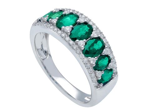 anello fascia smeraldo oro bianco 750 art 234410 cipolla gioielli 234410