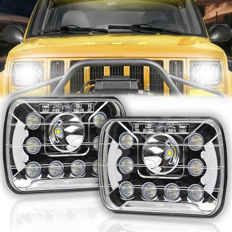 Doxmall 1 Pair 7×6 Inch Led Headlights 110w 5×7 Led Headlamp With Drl