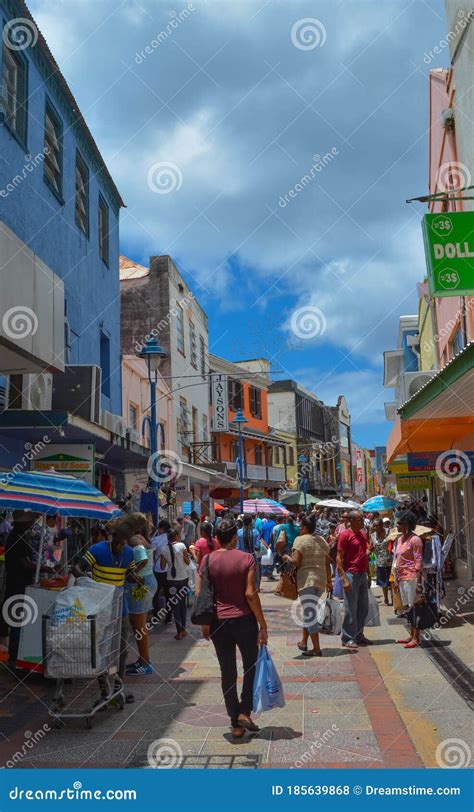 Shopping Street In Downtown Bridgetown Barbados Editorial Stock Photo