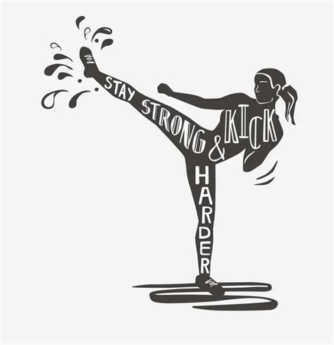 Kickboxing Mujer Imágenes Vectoriales Ilustraciones Libres De Regalías