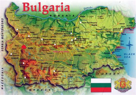 Large Map Of Bulgaria With Relief Roads And Cities Bulgaria Europe