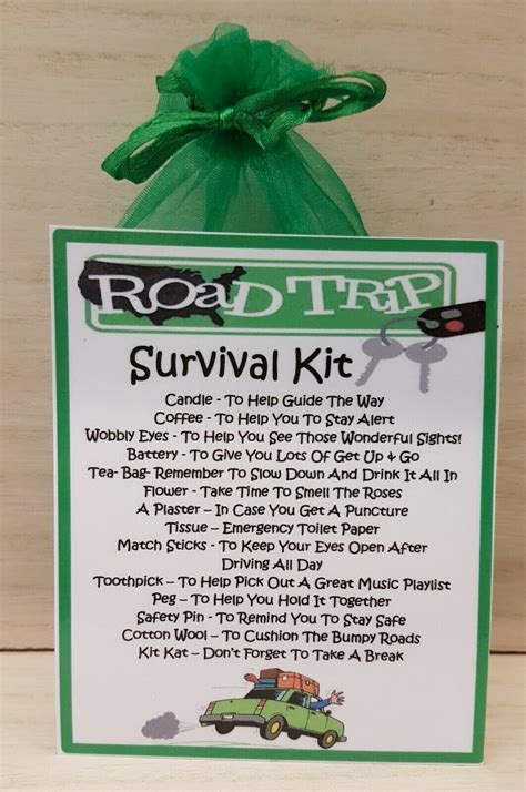 Road Trip Survival Kit Unique Fun Novelty T And Keepsake Other
