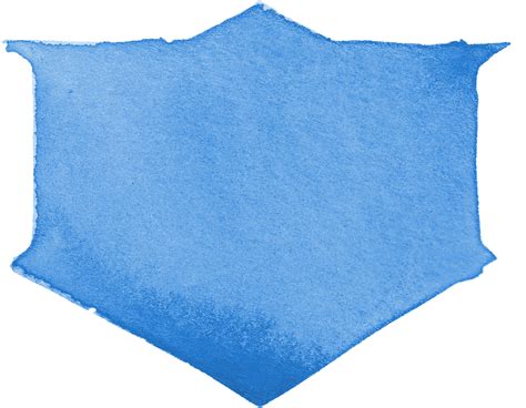 6 Blue Watercolor Label Png Transparent