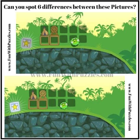 Spot The Difference Picture Puzzle Angry Birds And Bad Pigs