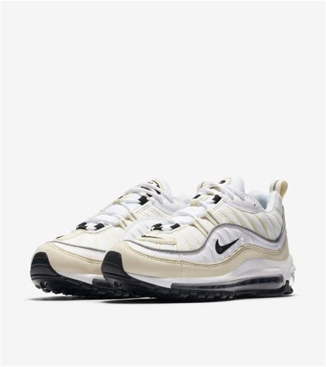 Nike Womens Air Max 98 White And Black And Fossil Release Date Nike