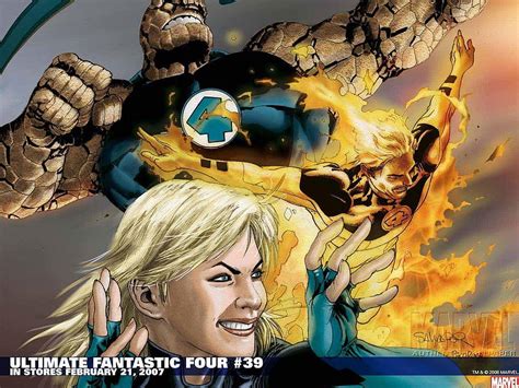 Comics Ultimate Fantastic Four Thing Invisible Woman Susan Hd Wallpaper