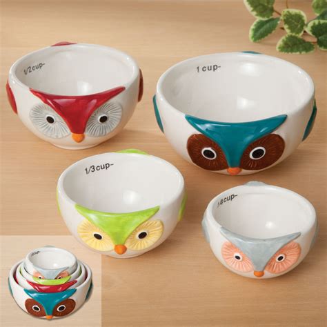 Ceramic Nesting Owl Measuring Cups Bits And Pieces