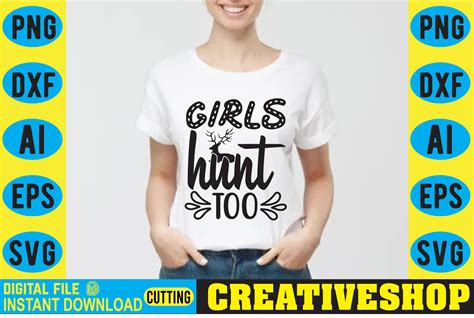 girls hunt too graphic by creativeshop · creative fabrica
