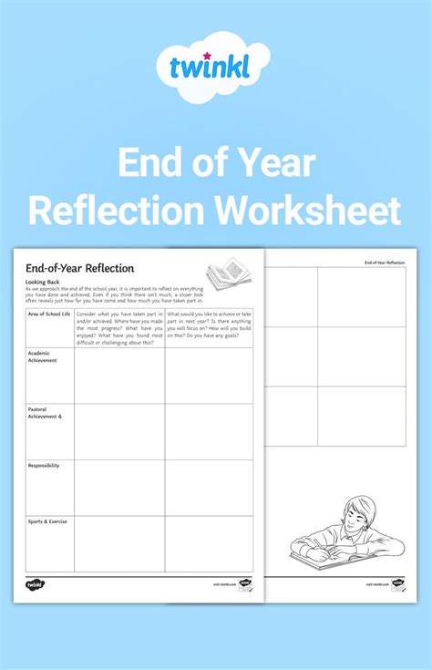 End Of Year Reflection Worksheet Reflection Activities End Of Year