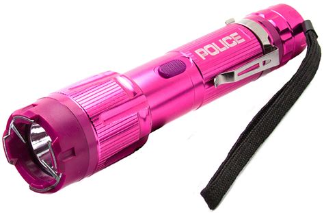 Police 1159 Stun Gun Flashlight Rechargeable Combo Black And Pink