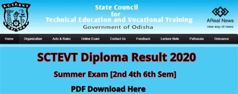 But now a day's students are searching results on web page only. SCTEVT Diploma Result 2021 - sctevtservices.nic.in [Summer ...