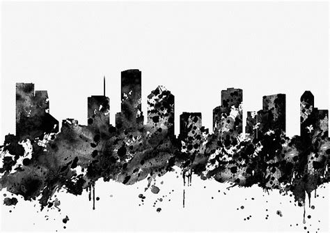 Houston Skyline By Erzebet S Houston Skyline Skyline Digital Artwork