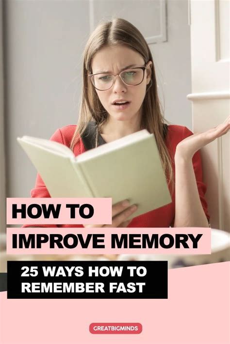 A Woman Reading A Book With The Title How To Improve Memory 25 Ways How To Remember Fast