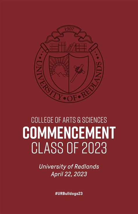 university of redlands college of arts and sciences commencement program 2023 by university of