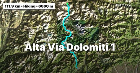 Alta Via Dolomiti 1 Outdoor Map And Guide Fatmap