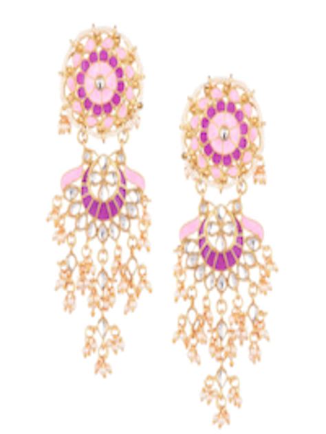Buy Efulgenz Gold Toned Floral Chandbalis Earrings Earrings For Women