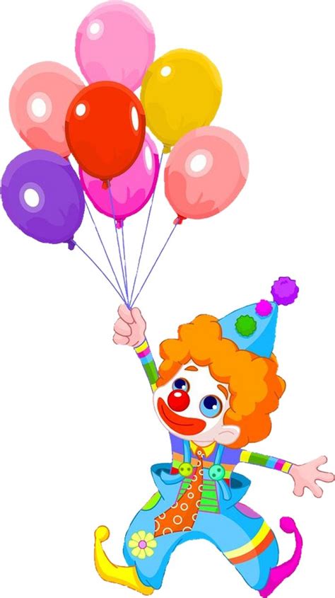 Clownsquenalbertini Little Clown Hanging From Baloons Happy Birthday