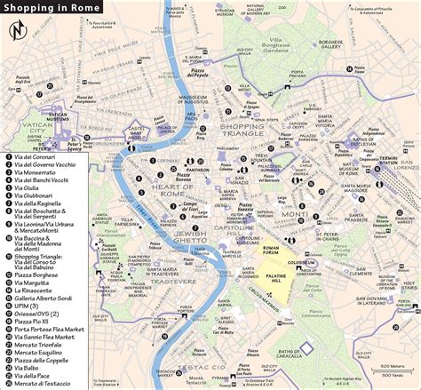 Rzym Zakupy Mapa Rzymu Sklepy Lazio Włochy