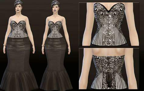 My Sims 4 Blog Drusilla Gothic Corset Dress New Mesh For Teen