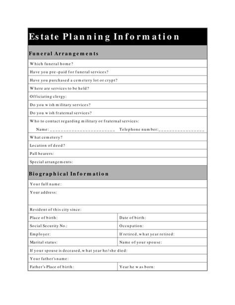 Estate Planning Form Single Fillable Pdf Free Printable Legal Forms