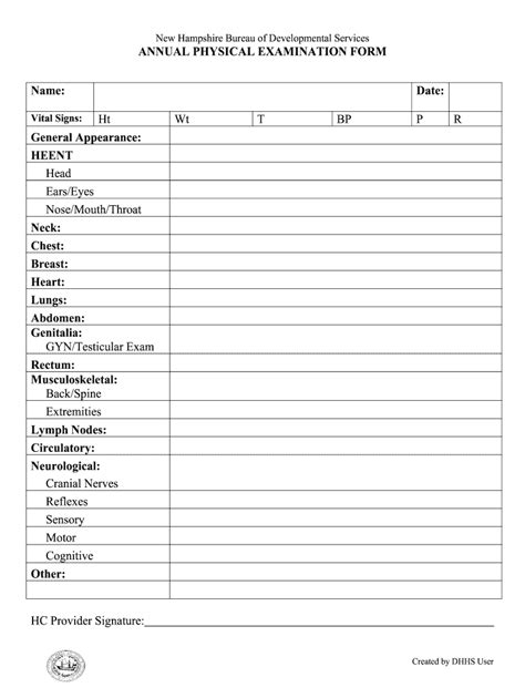 Annual Physical Form Pdf Fill Out And Sign Printable Pdf Template