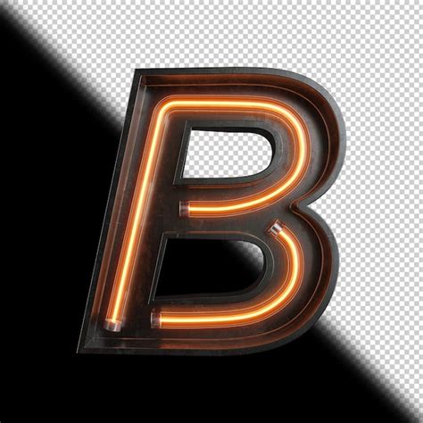 Premium Psd Neon Light Letter B