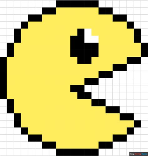 How To Draw Pacman Pixel Art Really Easy Drawing Tutorial