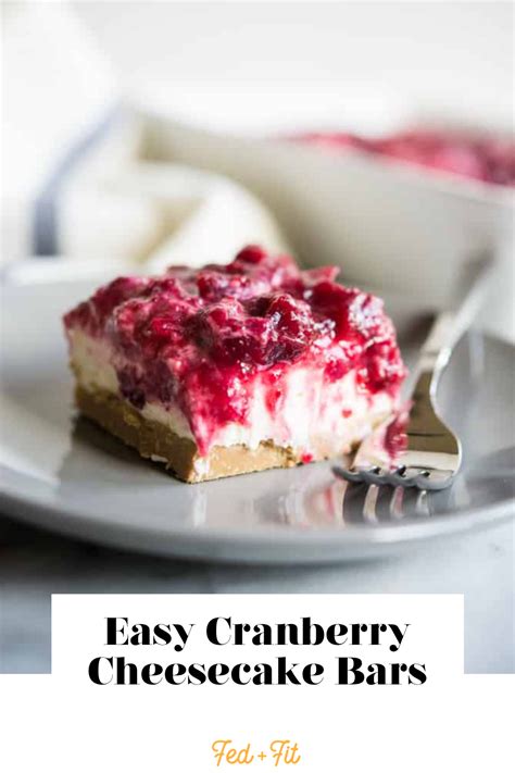 No Bake Cranberry Cheesecake Bars Recipe Cranberry Cheesecake Bars