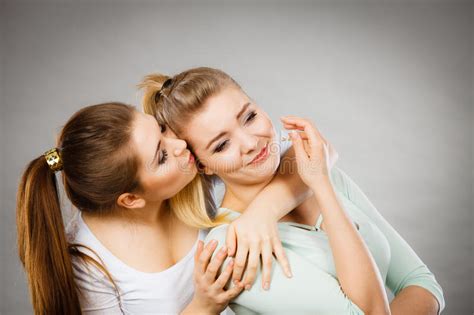 Woman Hugging Her Sad Female Friend Stock Image Image Of Sisters