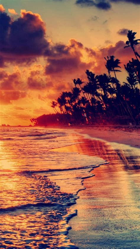 Nature Fire Sunset Beach Iphone 8 Wallpapers Free Download