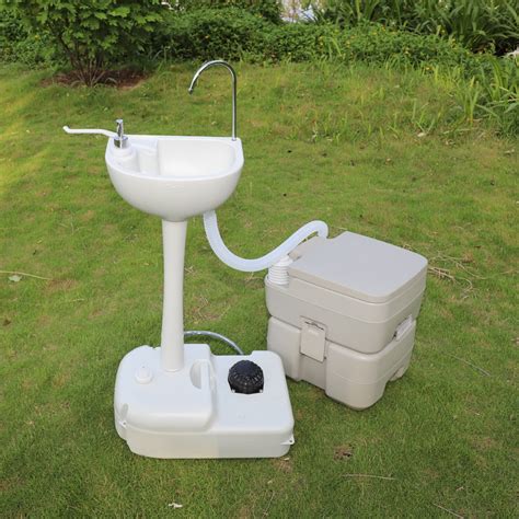 Portable Removable Outdoor Hand Wash Basin Sink With Portable Toilet