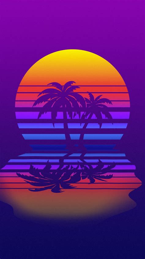 1080x1920 Resolution Sunset Retrowave Synthwave Iphone 7 6s 6 Plus