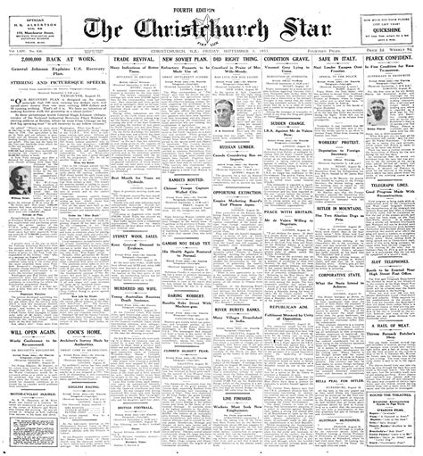 Papers Past Newspapers Star Christchurch 1 September 1933 Page 1