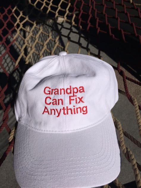 Grandpa Can Fix Anything White Wred Letters Etsy